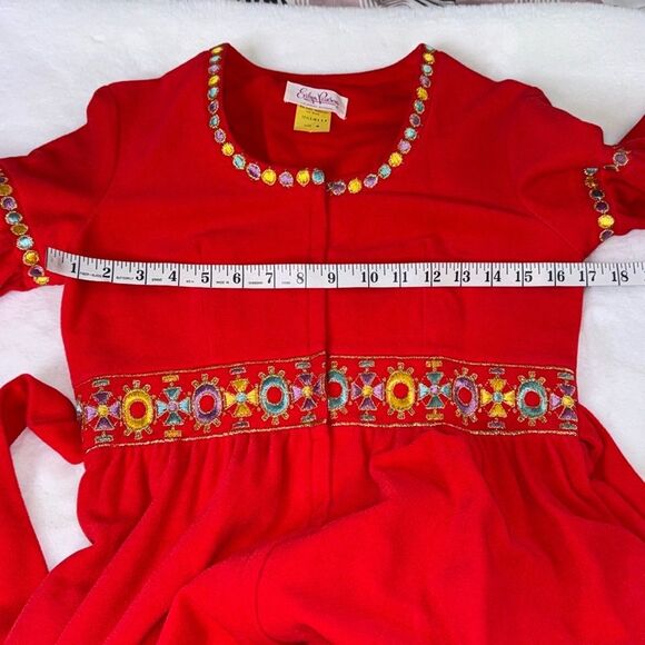 Evelyn Pearson Vintage Embroidered Lounge Robe Size 8 - Picture 5 of 8